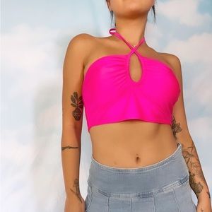Hot pink swim or crop top